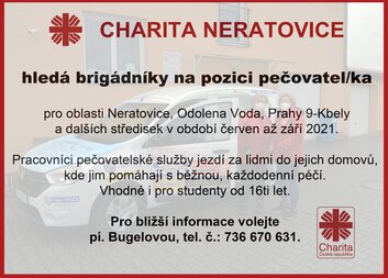Charita Nerarovice hledá brigádníky